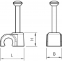 OBO BETTERMANN 2010 35 LGR ISO nail clip 10mm, L35, PP, light grey, 7035 2227819 100 pieces