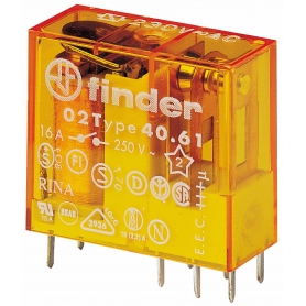 Finder 406182300000 Relais mit Steck- und Printanschlüssen, 1 Wechsler für 16 A, Spule 230 V AC