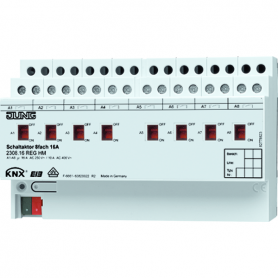 Jung 2308.16 REGHM Schaltaktor, 8fach, REG, Schließer, mechanische Handbedienung
